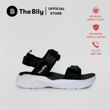 Giày sandal unisex The BiLy quai ngang dây dù, đế IP siêu êm nhẹ, màu đen đế trắng - giảm giá 20% BLDT09