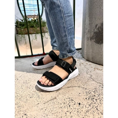 Giày sandal unisex The BiLy quai ngang dây dù, đế IP siêu êm nhẹ, màu đen đế trắng - giảm giá 20% BLDT09