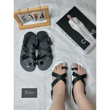 Giày sandal xỏ ngón quai chéo đế ô vuông nam nữ - Đa năng đi học, du lịch, chỉ 89.000₫