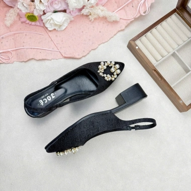 Giày slingback mũi nhọn mặt đá Tròn Jocé gót hở - Dép nữ du lịch mùa hè, giá 199.000đ