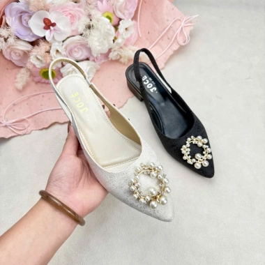 Giày slingback mũi nhọn mặt đá Tròn Jocé gót hở - Dép nữ du lịch mùa hè, giá 199.000đ