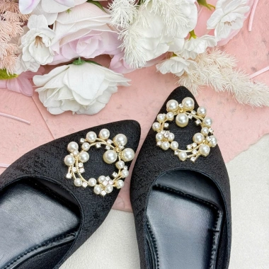Giày slingback mũi nhọn mặt đá Tròn Jocé gót hở - Dép nữ du lịch mùa hè, giá 199.000đ
