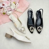 Giày slingback mũi nhọn mặt đá Tròn Jocé gót hở - Dép nữ du lịch mùa hè, giá 199.000đ 6
