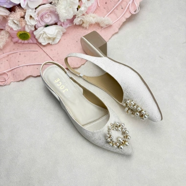 Giày slingback mũi nhọn mặt đá Tròn Jocé gót hở - Dép nữ du lịch mùa hè, giá 199.000đ