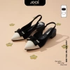 Giày slingback nữ mũi nhọn nơ Jocé phối màu gót hở sang chảnh - Size 1 - 175k 3