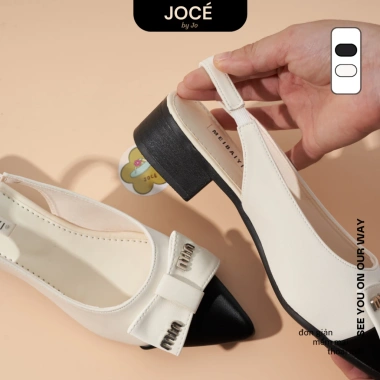 Giày slingback nữ mũi nhọn nơ Jocé phối màu gót hở sang chảnh - Size 1 - 175k 5 Giày slingback nữ mũi nhọn nơ Jocé phối màu gót hở sang chảnh - Size 1 - 175k 5