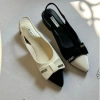 Giày slingback nữ mũi nhọn nơ Jocé phối màu gót hở sang chảnh - Size 1 - 175k 6