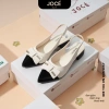 Giày slingback nữ mũi nhọn nơ Jocé phối màu gót hở sang chảnh - Size 1 - 175k 10