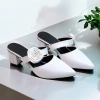 Giày sục cao gót vuông 3p-7p bít mũi da mềm quai ngang kết hoa hồng - Phom nhỏ chân đầy đôn size BM140 5
