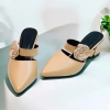Giày sục cao gót vuông 3p-7p bít mũi da mềm quai ngang kết hoa hồng - Phom nhỏ chân đầy đôn size BM140 8