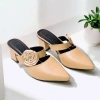 Giày sục cao gót vuông 3p-7p bít mũi da mềm quai ngang kết hoa hồng - Phom nhỏ chân đầy đôn size BM140 9