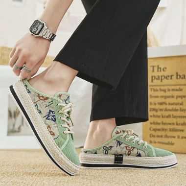 Giày sục Retro Hàn Quốc nam, giày lười vải không mùi, thoải mái đi chơi du lịch 218k 3