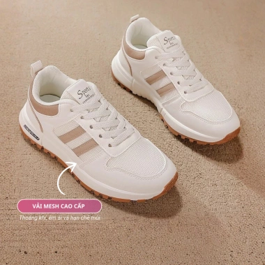 Giày Thể Thao Nữ Mun Shoes M450 Da PU Cao Cấp Đế Cao 4p - Đi Bộ & Đi Chơi, Giá 250k 2