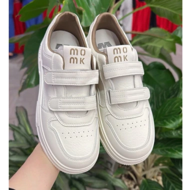 Giày thể thao nữ TT37 trắng - Sneaker đế bằng, cổ thấp, quai dán, giá 320.000₫ 5