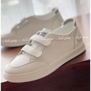 Giày thể thao nữ TT37 trắng - Sneaker đế bằng, cổ thấp, quai dán, giá 320.000₫ 10