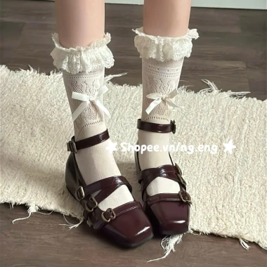 Giày Tiểu Thư Lolita Berry Mary Jane Đế Độn 3,5cm Sẵn Giao Trước Tết