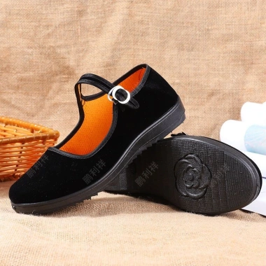 Giày vải nữ slip-on đen chống trơn trượt - Phù hợp công sở, khách sạn, khiêu vũ, giá ưu đãi 105.302 VND 3