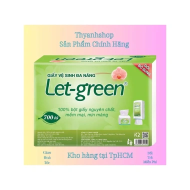 Giấy vệ sinh đa năng Let Green 700 tờ - Siêu mềm, thấm nhanh, chỉ 46.725đ Giấy vệ sinh đa năng Let Green 700 tờ - Siêu mềm, thấm nhanh, chỉ 46.725đ