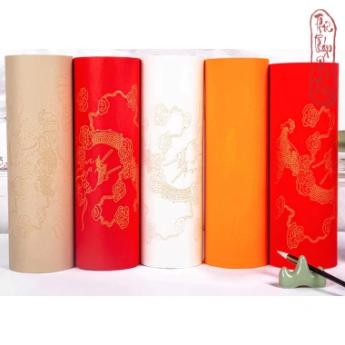 Giấy viết thư pháp Cuộn 20m Xuyến Chỉ Hoa Văn Rồng Cưỡi Mây - Miễn phí vận chuyển, giảm giá tới 21%