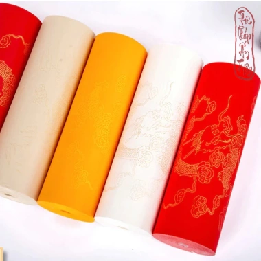 Giấy viết thư pháp Cuộn 20m Xuyến Chỉ Hoa Văn Rồng Cưỡi Mây - Miễn phí vận chuyển, giảm giá tới 21%