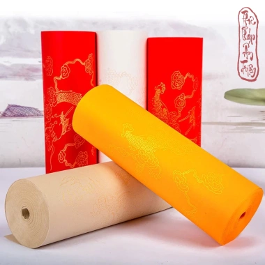Giấy viết thư pháp Cuộn 20m Xuyến Chỉ Hoa Văn Rồng Cưỡi Mây - Miễn phí vận chuyển, giảm giá tới 21%