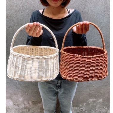 Giỏ cắm hoa mây kiểu túi size lớn - Quà tặng sang trọng, giảm còn 43.000₫ 2