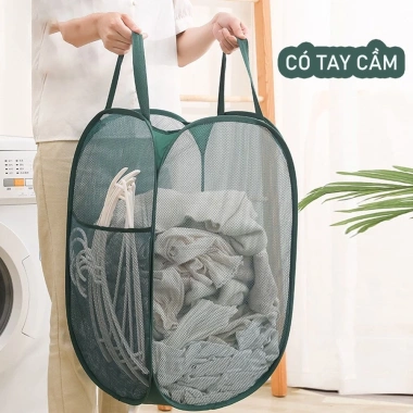 Giỏ Đựng Đồ Giặt Thoáng Khí Gấp Gọn Tiết Kiệm Không Gian - Siêu Lớn, Quai Xách, Giá 59.000₫ 2