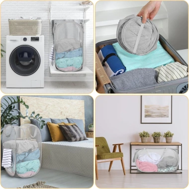 Giỏ Đựng Đồ Giặt Thoáng Khí Gấp Gọn Tiết Kiệm Không Gian - Siêu Lớn, Quai Xách, Giá 59.000₫ 8
