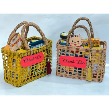 Giỏ đựng quà Tết 2 quay xách tiện, gọn nhẹ, cứng cáp chịu 10-20kg, chỉ 120.000₫