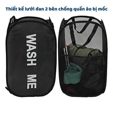 Giỏ đựng quần áo bẩn lưới thoáng khí chống ẩm mốc gấp gọn có tay cầm 54.000₫ 3