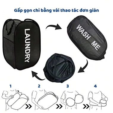 Giỏ đựng quần áo bẩn lưới thoáng khí chống ẩm mốc gấp gọn có tay cầm 54.000₫ 7