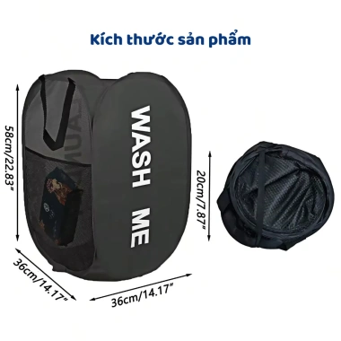 Giỏ đựng quần áo bẩn lưới thoáng khí chống ẩm mốc gấp gọn có tay cầm 54.000₫ 9