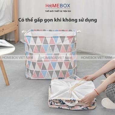 Giỏ Đựng Quần Áo Cỡ Lớn Chống Thấm Nước – Thùng Túi Vải Quai Xách, Đựng Chăn Màn Mền, 39.000đ