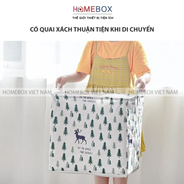 Giỏ Đựng Quần Áo Cỡ Lớn Chống Thấm Nước – Thùng Túi Vải Quai Xách, Đựng Chăn Màn Mền, 39.000đ