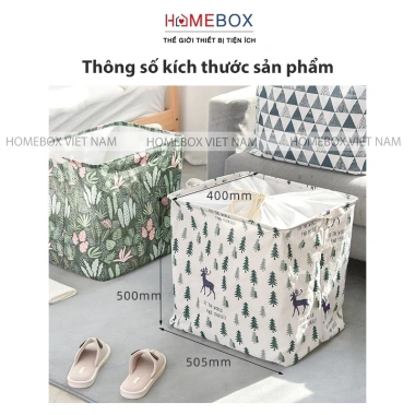 Giỏ Đựng Quần Áo Cỡ Lớn Chống Thấm Nước – Thùng Túi Vải Quai Xách, Đựng Chăn Màn Mền, 39.000đ