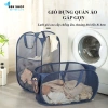 Giỏ Đựng Quần Áo Gấp Gọn Lưới Thoáng Khí Polyester, Chống Ẩm Mốc, Tay Cầm