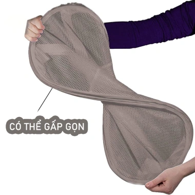 Giỏ Đựng Quần Áo Gấp Gọn Lưới Thoáng Khí Polyester, Chống Ẩm Mốc, Tay Cầm