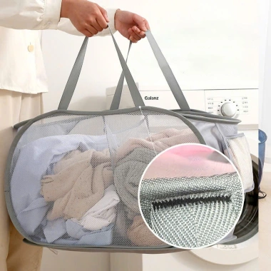 Giỏ Đựng Quần Áo Gấp Gọn Lưới Thoáng Khí Polyester, Chống Ẩm Mốc, Tay Cầm 7 Giỏ Đựng Quần Áo Gấp Gọn Lưới Thoáng Khí Polyester, Chống Ẩm Mốc, Tay Cầm 7