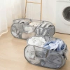 Giỏ Đựng Quần Áo Gấp Gọn Lưới Thoáng Khí Polyester, Chống Ẩm Mốc, Tay Cầm 8