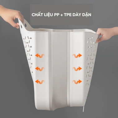 Giỏ đựng quần áo nhà tắm treo tường gấp gọn nhựa TPR, tặng miếng dán - 45.000đ 4
