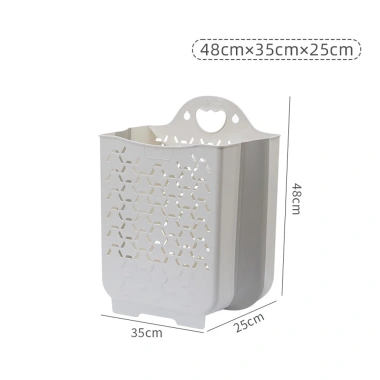 Giỏ đựng quần áo nhà tắm treo tường gấp gọn nhựa TPR, tặng miếng dán - 45.000đ 10