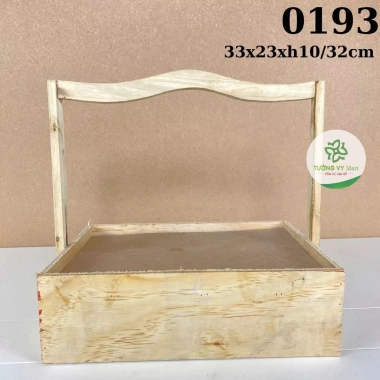 Giỏ gỗ thô đựng quà trái cây, quà Tết chữ nhật quai rồng 193 Giá chỉ 55.000₫