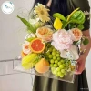 Giỏ hoa mica trong suốt - giỏ đựng quà Tết, hộp hoa có quai, trưng bày trái cây, giảm 20% 2