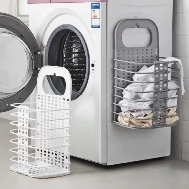 Giỏ nhựa đựng quần áo treo tường gấp gọn thông minh - Đa năng, tiện dụng 2