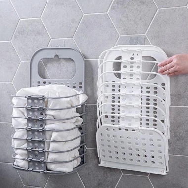 Giỏ nhựa đựng quần áo treo tường gấp gọn thông minh - Đa năng, tiện dụng 5