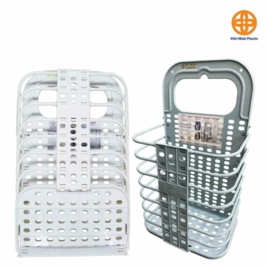 Giỏ nhựa đựng quần áo treo tường gấp gọn thông minh - Đa năng, tiện dụng 6