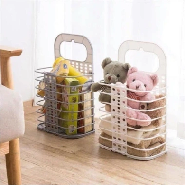 Giỏ nhựa đựng quần áo treo tường gấp gọn thông minh - Đa năng, tiện dụng 7