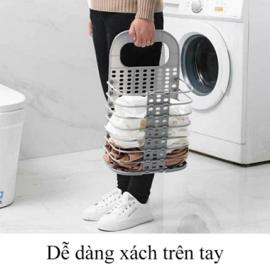 Giỏ nhựa đựng quần áo treo tường gấp gọn thông minh - Đa năng, tiện dụng 8