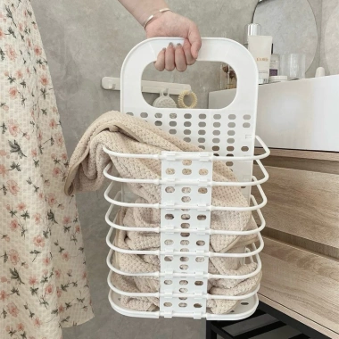 Giỏ nhựa đựng quần áo treo tường gấp gọn thông minh - Đa năng, tiện dụng 10