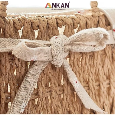 Giỏ Picnic Hình Tròn Đan Tay Có Quai va Decor Bánh Kẹo, Chụp Hình Bé, Giá 99.000 VND 3
